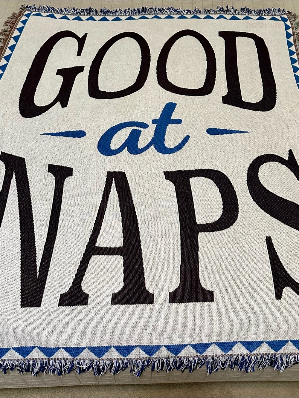 Cozy Statement Throw Blanket - 'GOOD at NAPS'